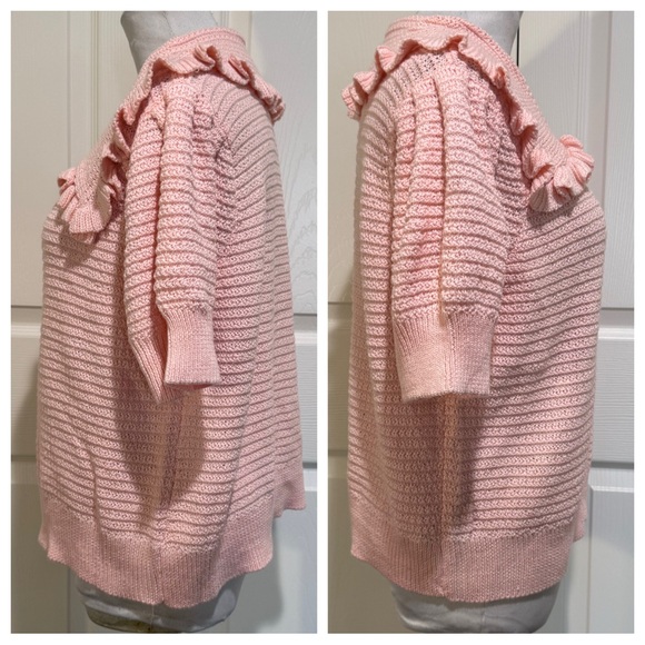 NWT! Anthropologie The Ainsley Ruffle-Collar Cardigan Sweater by Self Contrast - Picture 4 of 8